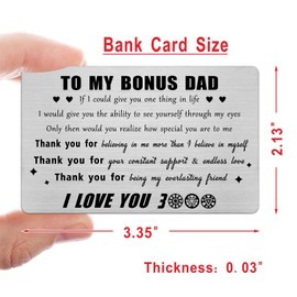 Jzxwan Bonus Dad Gifts from Daughter - Thank You Bonus Dad Birthday Card, I Love You 300 Stepdad Present