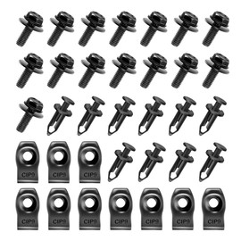 ZIMISI Engine Under Cover Splash Shield Guard Body Bolts Screws, Auto Body Panel Push Retainer Fastener Rivet Clips, Car Bumper Fenders Liner Replacement Clip, U-Nuts Kit for Most Vehicle (35PCS)