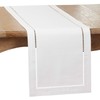 SARO LIFESTYLE Hadleigh Collection Laser-Cut Hemstitch Table Runner, 14" x