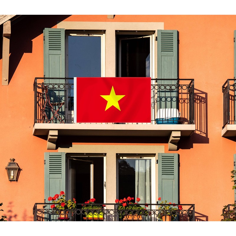 Large Vietnam Flag,3x5 FT Vietnamese 75D Outdoor Banner,Haitians Decor for
