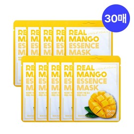 [330 won per sheet] Real essence mask pack 30 sheets, 15 types, monthly package - Mango 30 sheets (vitality) / [장당 330원] 리얼 에센스 마스크팩 30매 15종 한달패키지 - 망고 30매(생기)