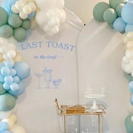 Raoformi Last Toast on The Coast Decal - Bridal Shower Cocktail Glasses Design Wall Decal,Coastal Bachelorette Party Sticker DecorationsNautical Bridal Shower Bride to Be Party Supplies