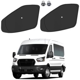 ULROLIT Front Side Window Sun Shade with Suction Cups for 2015-2024 Fo-rd Transit Van High and Medium Roof, Foldable Window Sunshade Sun Visor Protector, Side Shades Blocks UV Ray Heat, Pack of 2