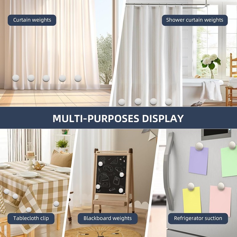 Wzenclave 10 Pairs Shower Curtain Magnetic Weights Round Magnetic Curtain