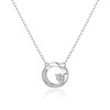 Philip Jones Sterling Silver Twisted Circle Necklace Created with Zircondia®