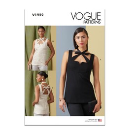 Vogue Misses' Sleeveless Top Sewing Pattern Kit, Design Code V1922, Sizes 6-8-10-12-14