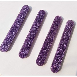 30pcs Reusable Acrylic Cakesicle Popsicle Sticks, Mini Glitter Acrylic Ice Pop Stick for Family Home Festival Party DIY Creamsicle Candy (Purple Glitter, 2.75” Long)