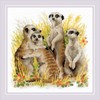 Riolis 1761 - Meerkats - Cross Stitch Kit 9¾" x