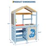Outdoor Wood Mud Kitchen for Kids, Wooden Play Kitchen w/Canopy,