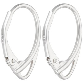 Beebeecraft 1 Box French Hook Earring Hooks 925 Sterling Silver French Ear Wire Oval Earring Accessories with Loops for Jewellery Making