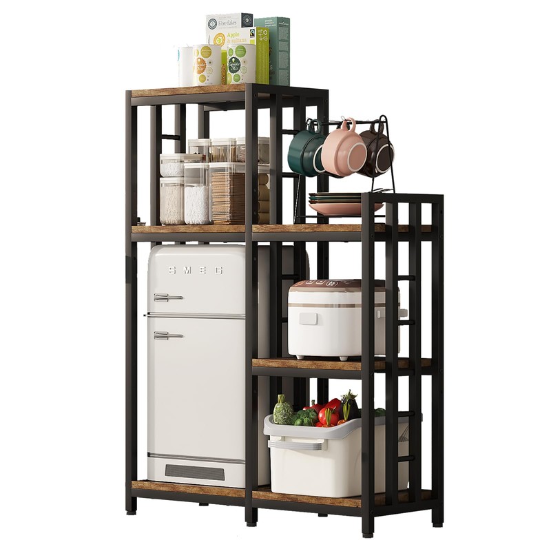 jarrvz 6-Tier Kitchen Bakers Rack, Freestanding Mini Fridge Stand Height