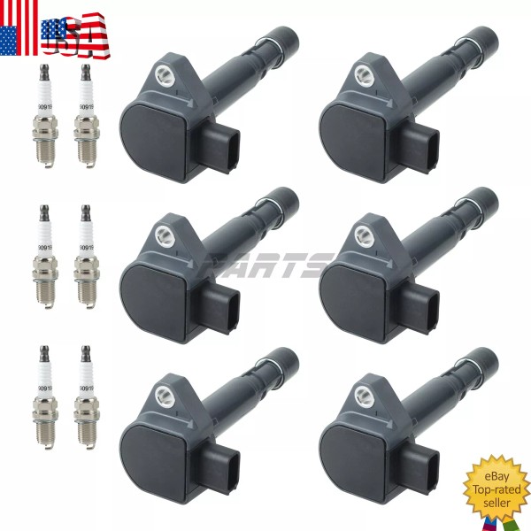 Partscollect 6pcs Ignition Coil & 6pcs Spark Plug Set For