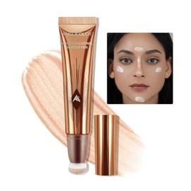 Anglicolor Iluminador De Cara En Barra, Iluminador De Barra Maquillaje Beauty Wand, Face Highlighter Stick Con Aplicador De Almohadilla Suave (#01)