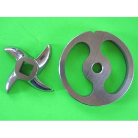 LEM Hobart Sausage Stuffer Meat Grinder Grinding Plate and Knife SET Size 12