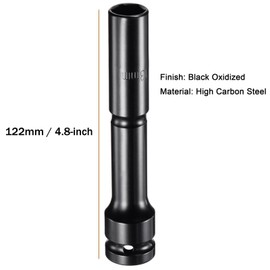 TA-VIGOR 1/2 Drive by 13mm Deep Thin Wall Impact 6 Point Impact Sockets for Automotive Trucks Tractors Engines Repairing Garage Tool