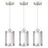 Osimir Brushed Nickel Pendant Lights Kitchen Island 3 Pack, Modern