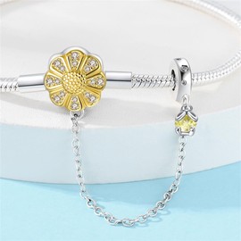 LONGLUCK Women's 925 Silver Snake Chain Dragonfly and Four Leaf Clover Pendant Beads Charm Bracelet with 5A Cubic Zirconia for Women Gift for Her