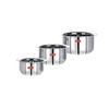 Sumeet Stainless Steel Tope/patila/cookware, 370, 550, 800ml, 3 Piece (Steel)