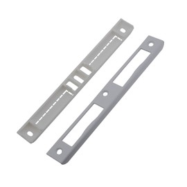 JUVA Angle Strike Plate White Coated Inlet Strike Plate for Rebated Room Doors Renovation for Wooden Frames & for Rebated Doors 1 Piece Metal Door Stop for Interior Doors