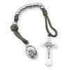 Nazareth Store Olive Military One Decade Paracord Rosary Silver Beads