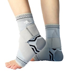 ABIRAM Foot Sleeve (Pair) with Compression Wrap, Ankle Brace For Arch, Ankle Support, Football, Basketball, Volleyball, Running