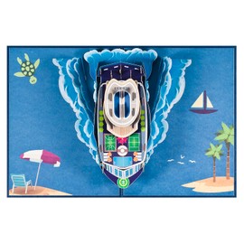 3D Birthday Card/Travel Card, Pop-up Cruise Ship Folding Card for Holiday, Travel, Birthday or Farewell, Travel Memorial Card with Envelope