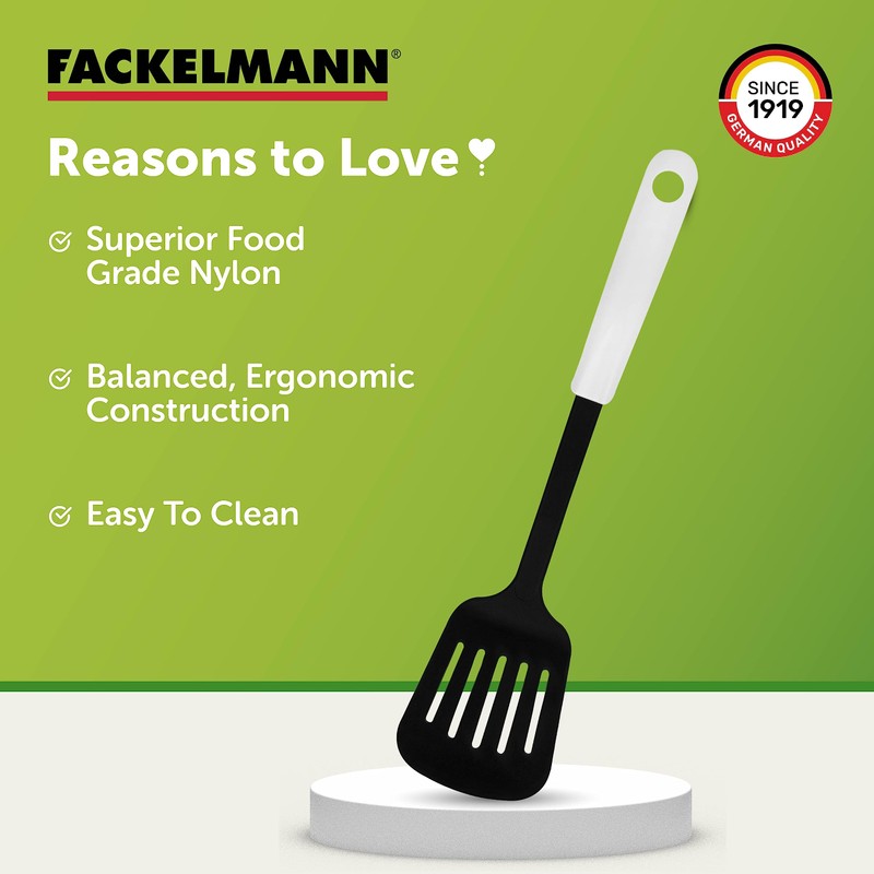 Fackelmann Slotted Turner Arcadalina of, Black/White, 34 x 8 x