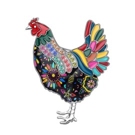 DUOWEI Enamel Chicken Brooches Animals Lapel Pin Clothes Scarf Jewelry Gift for Women Girls (Multicolor)