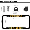 2 Pcs Aluminum Veteran License Plate Frame for U.S. Army,4-Hole