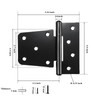 3-1/2" Heavy Duty Gate Hinges, 4 Pack Black Iron Shed