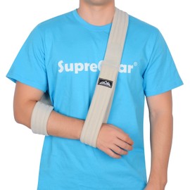 supregear Arm Sling Adjustable Lightweight Comfortable Shoulder Sling Breathable Medical Shoulder Support for Injured Arm/Hand/Elbow, Grey