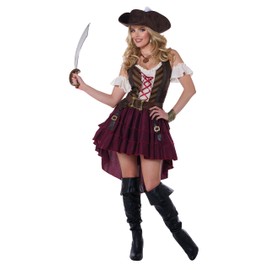 California Costumes Sexy Swashbuckler Captain Kostüm, Mehrfarbig/Meereswellen (Ocean Tides), XL