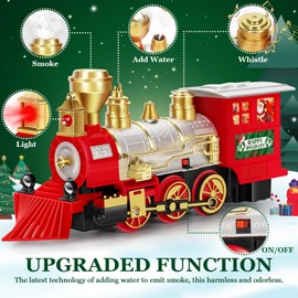 BainGesk Train Set, Christmas Train Set with Steam, Light and Sounds, Train Sets for Under Christmas Tree, Electric Train Toys for 3 4 5 6 7 8 Year Old Kids, Ideas Boys & Girls Christmas Gifts