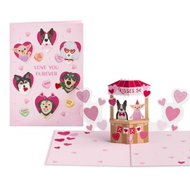 Lovepop Love Pop-Up Card for Her and Him - 3D Greeting Cards for Boys, Girls, Men, Women - Love You Furever Dog Kisses - 5" x 7" Card - Blank Note Card & Envelope Included