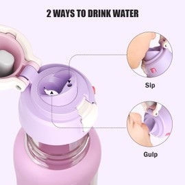 MUKOKO 2-in-1 Borosilicate Glass Water Bottle with Straw for Sports and Travel, 24oz Drinking Bottle with Silicone Sleeve, BPA Free, Leak Proof, Pink