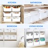 Small- 8 Pack White Plastic Storage Bins for Shelves, Closet