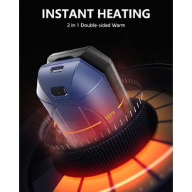 Hand Warmers Rechargeable, Dnaleao 2 Pack 4000mAh Electric Portable Pocket Heater, Heat Therapy Great for Outdoors, Hunting, Golf, Camping, Warm Gifts（Black & Blue）