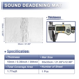 QUARKZMAN 394mil 10 mm 1.77 Square Foot Car Sound Deadening Mat Aluminium Foil Closed Cell Foam Heat Protection Material for Bonnet, Mudguard and Boat Engine Cover 55 x 33 cm