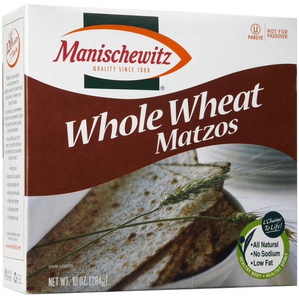 Manischewitz Whole Wheat Matzos Kosher For Passover 10 Ounce  (Pack of 4)