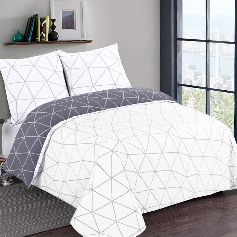 Vision - Hugo Reversible Bed Linen, Grey - Duvet Cover,
