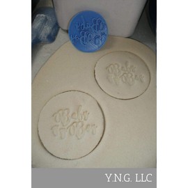 BABY BOY WORDS WITH FEET SCRIPT FONT SHOWER GENDER REVEAL COOKIE STAMP EMBOSSER MADE IN USA PR4007