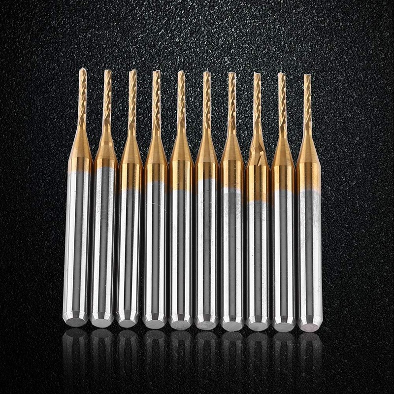 10pcs 1 mm Carbide Square End Mill Titanium Coated Engraving
