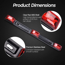 HHCSOP Red LED Marker Bar 3 Lights 9 LED Trailer Clearance ID Bar for Truck Trailer Boat Identification