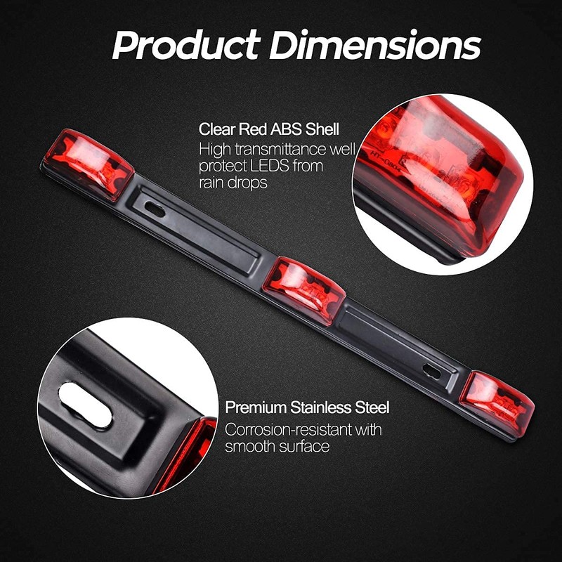 HHCSOP Red LED Marker Bar 3 Lights 9 LED Trailer