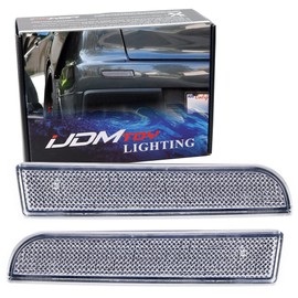iJDMTOY Clear Lens Rear Bumper Reflector Lenses Compatible With 2008-2016 Mitsubishi Lancer, Evolution Evo 10 X, OE-Spec LH RH Assembly