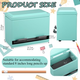Mifoci Pencil Dispenser Holder for Classroom Pastel Stainless Steel Pencil Holder for up to 200 Pencils Reusable Metal Straw Dispenser for Home Office Restaurant Teachers Supplies Storage(Green)