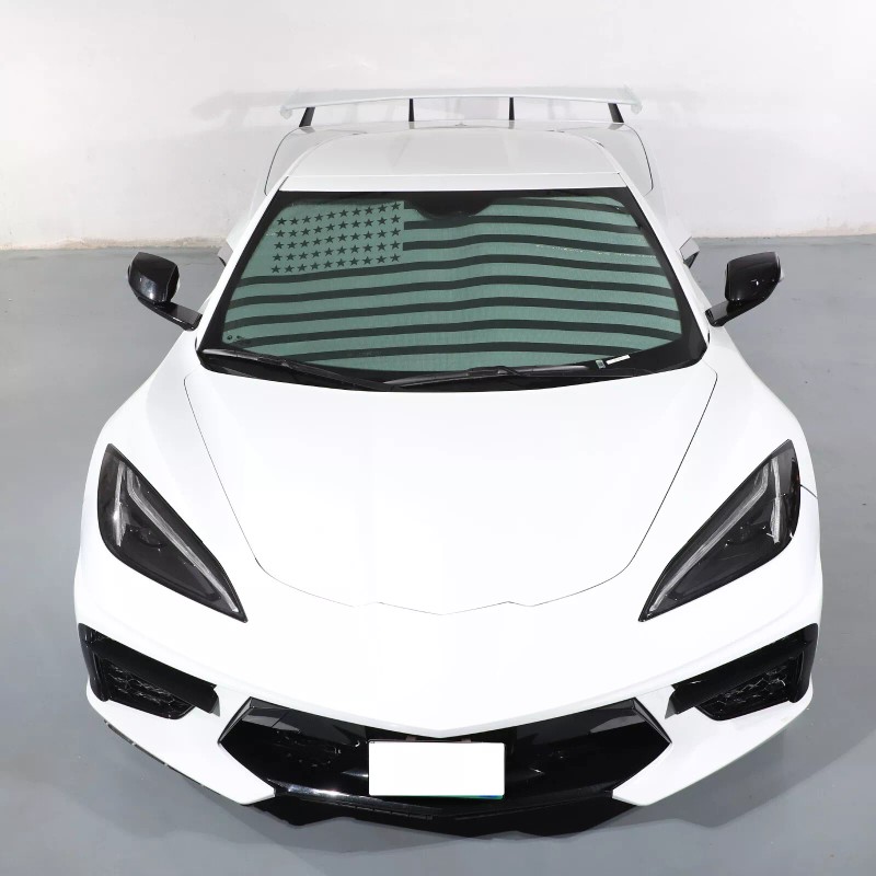 car-attention Windshield Sun Shade Visor US Flag UV Block Shield