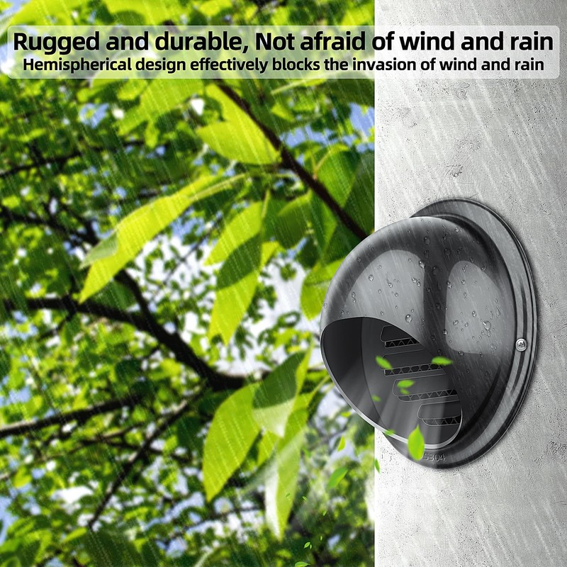 4inch Round Wall Vent Cap, piiyoosnn 304 Stainless Steel Air