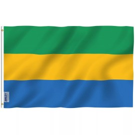 Anley Fly Breeze 3x5 Foot Gabon Flag - Gabonese Flags Polyester