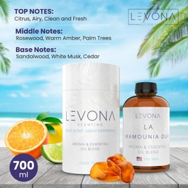 Levona Scent Essential Oil - Fresh Aroma for Home, Office, Hotel & Spa, Perfect in Humidifiers and Diffusers, Luxury Fragrance, with Citrus, Rosewood, Amber Notes - 700ml/ 23 fl oz, La Mamounia Dup